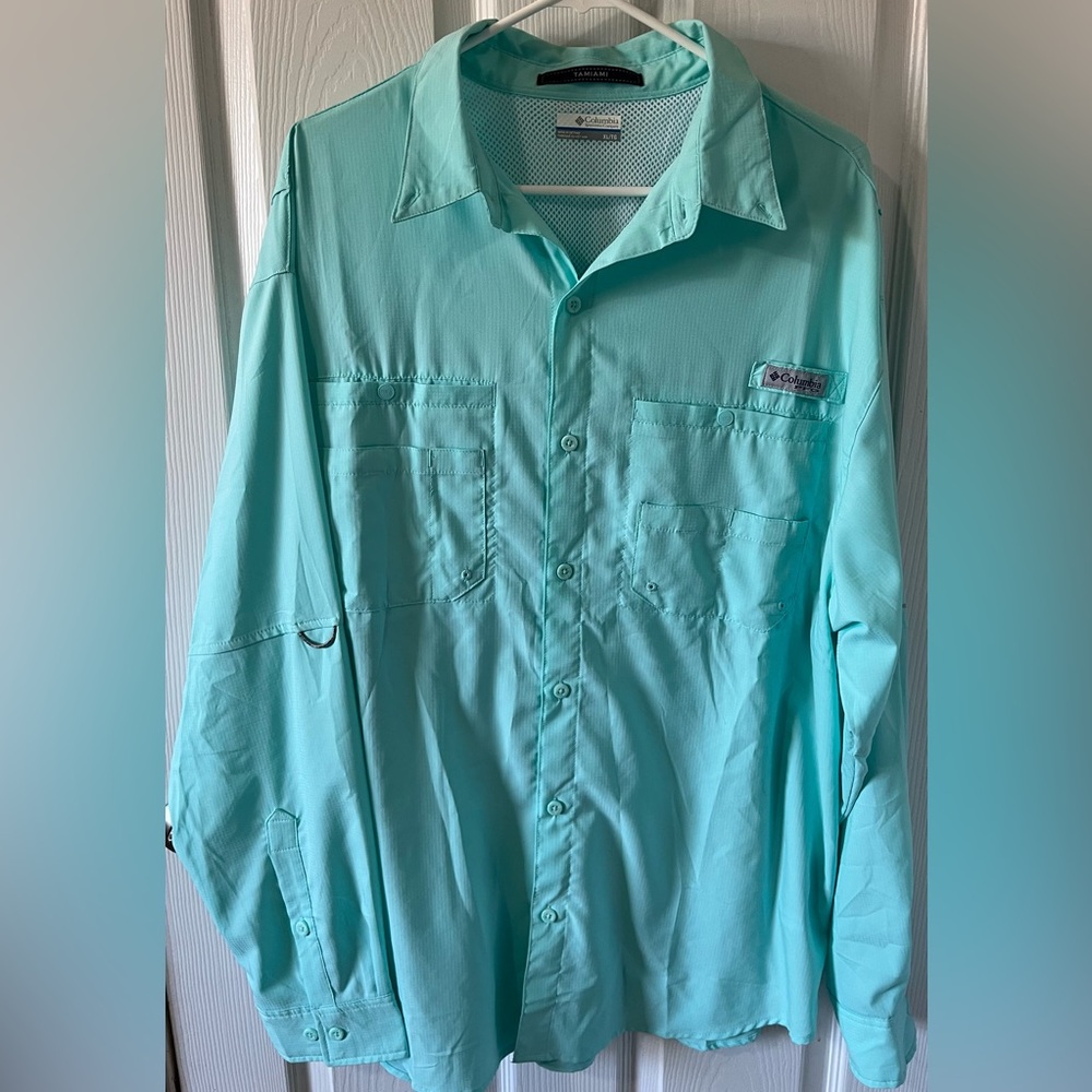 COPY - Columbia Aqua Long Sleeve Shirt Tamiami Omni-shield. Sz XL.
